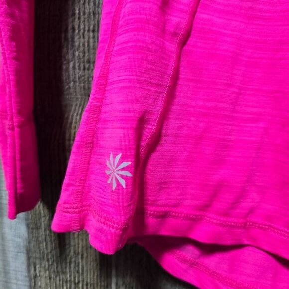 ATHLETA Hot Stretch Knit  PINK 1/4-Zip Athletic Base Layer Top - Picture 2 of 6